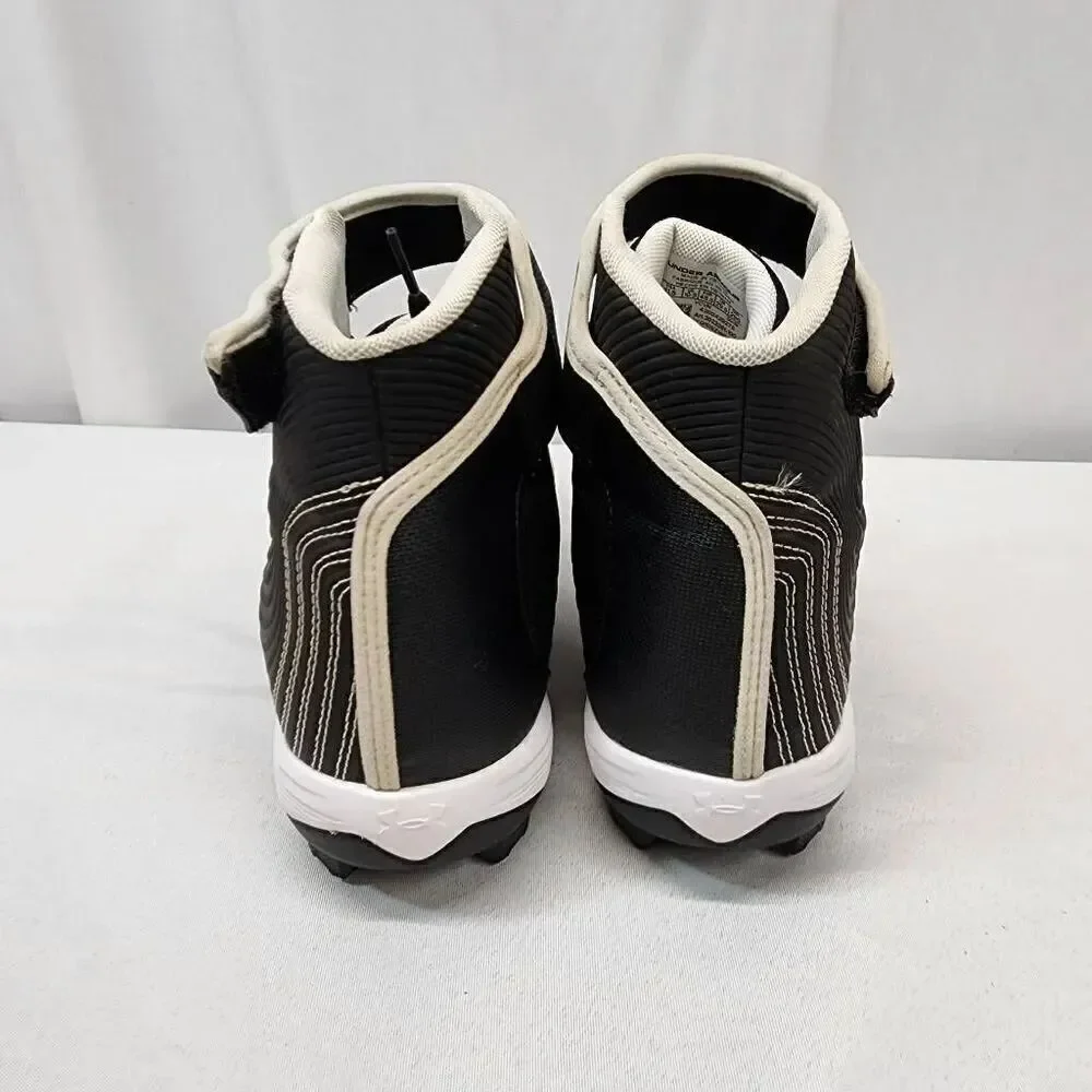 Under Armour Men's 11.5 Harper 4 Mid Rm Baseball Shoe white and black Cleats